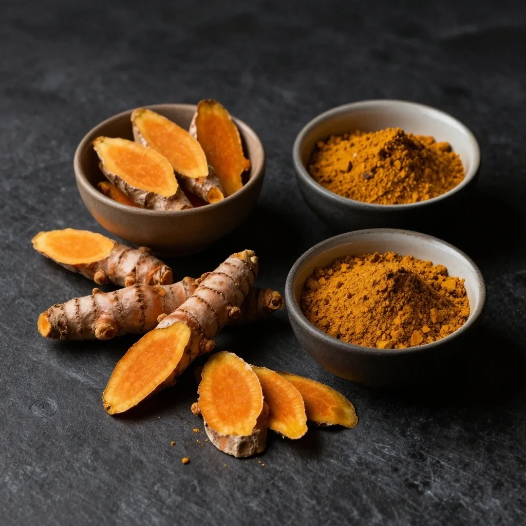 Natural ingredient still life on dark zinc surface